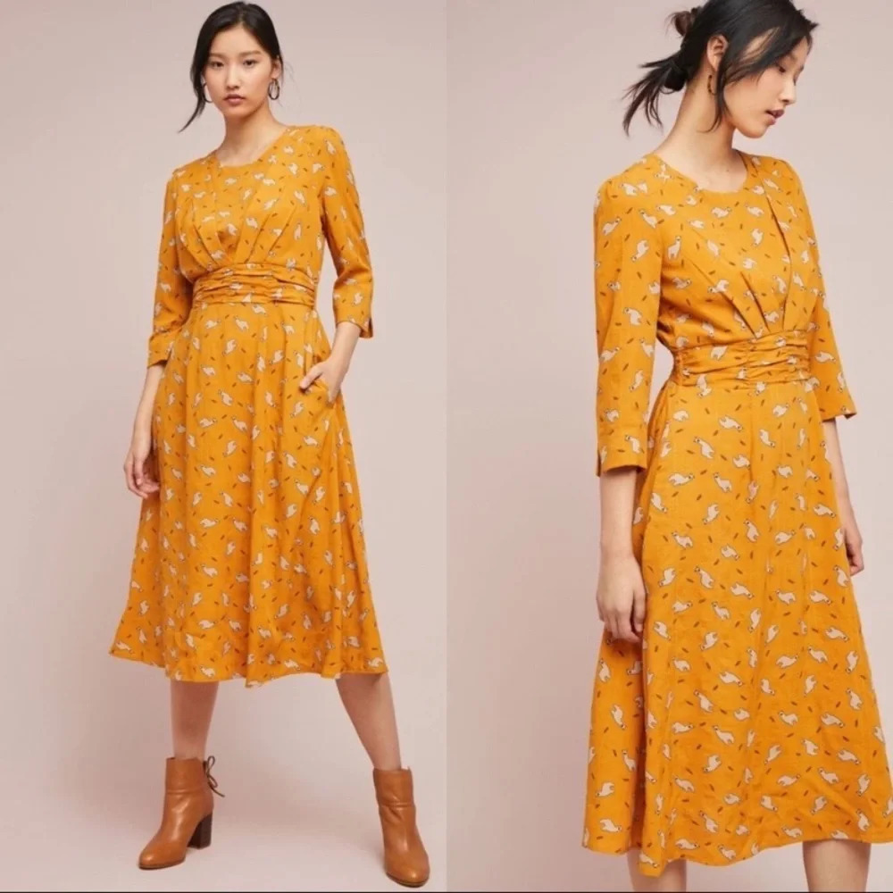 Anthropologie Louche Llama print pattern midi Dress 29029